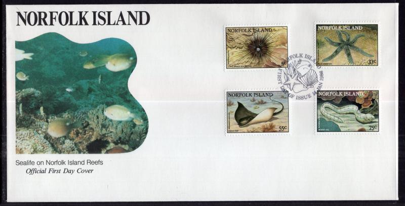 Norfolk Island 377-380 Marine Life U/A FDC