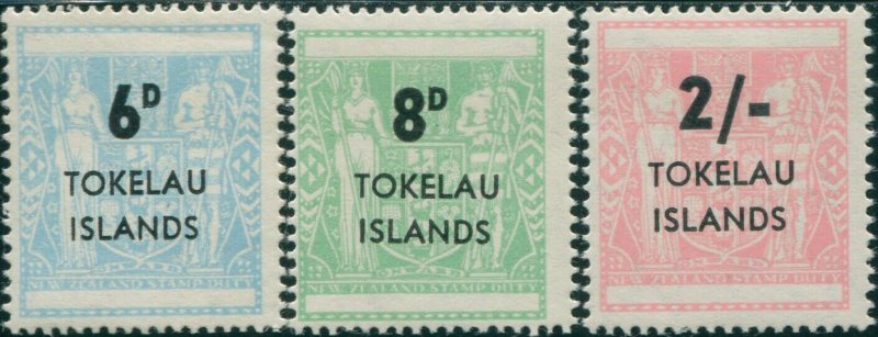 Tokelau 1966 SG6-8 NZ Arms surcharges MNH 