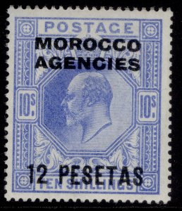 MOROCCO AGENCIES EDVII SG123, 12p on 10s ultramarine, NH MINT. Cat £85.