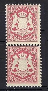 Germany-Bavaria 1875 Bayern Coat of Arms (3kr, pair) V. Fine MNH