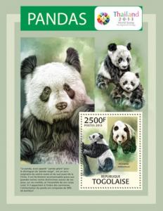 TOGO 2013 SHEET PANDA BEARS WILDLIFE tg13317b