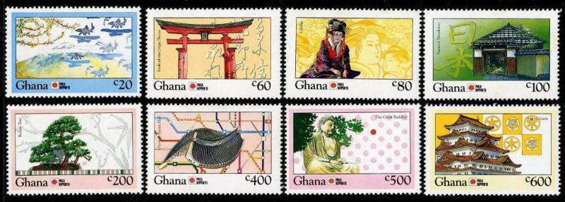 HERRICKSTAMP GHANA Sc.# 1382-89 Japan