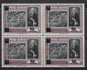 PERU 1982 TELEGRAPFH COMMUNICATION SURCHARGED STAMP ISSUED IN 1958 MNH