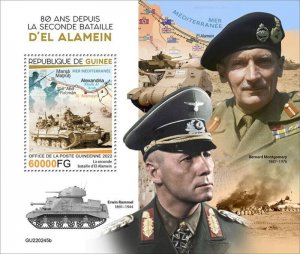 Guinea - 2022 World War II Battle of El Alamein - Stamp Souvenir Sheet -