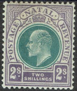 NATAL 1902 KEVII 2/- WMK CROWN CA