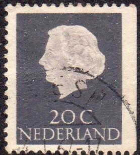 Netherlands 347 - Used - 20c Queen Juliana (1953)