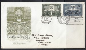 United Nations Scott 45-6 FDC - 1956 General Assembly Issue