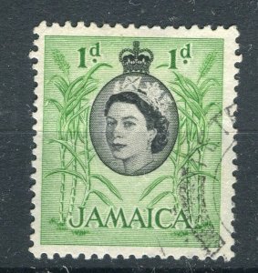 JAMAICA; 1956 early QEII issue fine used 1d. value