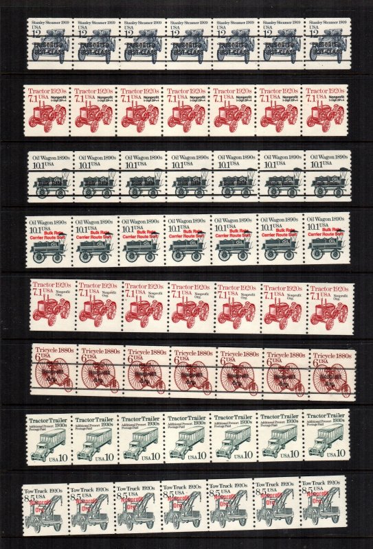 United States  8 coil strips of 7 MNH cat $20.00
