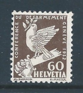 Switzerland #214 MH 60c Dove On Broken Sword
