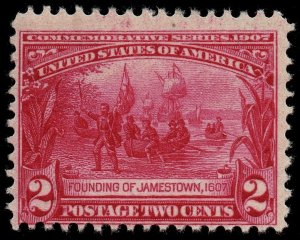 U.S. Scott #329: 1907 2¢ Jamestown Exposition, MNH, F