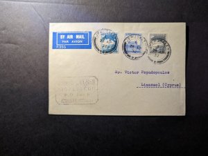 1932 Palestine Airmail Cover Jerusalem to Limassol Cyprus Joseph Cohen