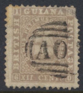 British Guiana SG 37  SC#21  spacefiller   grey lilac  see scans  AO cancel  ...