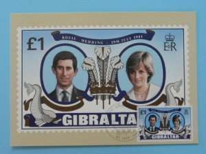 royalty Lady Diana Prince Charles Royal Wedding maximum card Gibraltar 1981