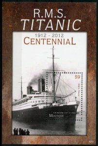 Titanic Stamps Mustique Gren St Vincent 2012 MNH Boats Ships 1v S/S