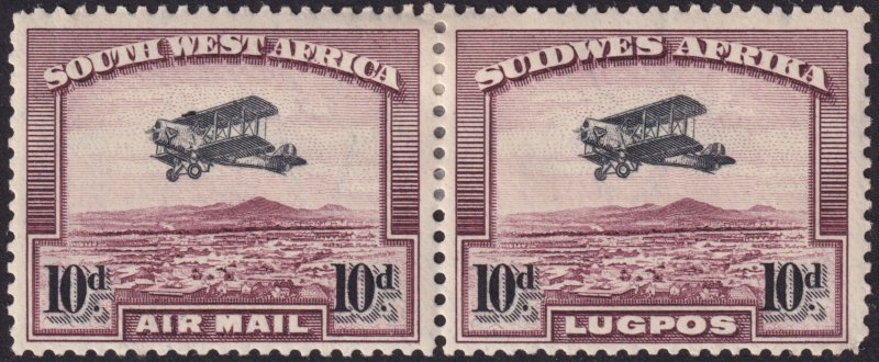 South West Africa 1931 #C6 vf-mh 10p Brown Violet & Black