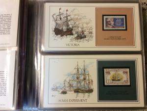 Worldwide Collection of 39 Cachet Cards,Ships,Sailing ships Fine inSpecial Album