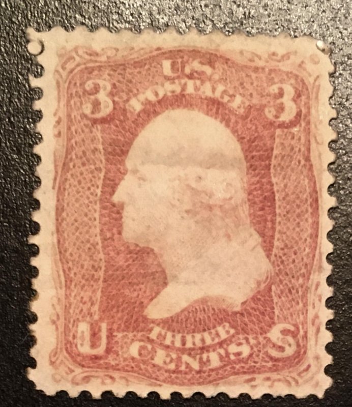 65 Washington 3c, perf. 12, unused single,  Vic's Stamp Stash