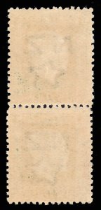 New Zealand 1915 KGV 3d chocolate Mixed Perfs vertical pair MNH. SG 420c.