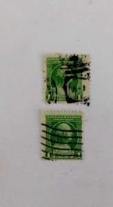 US #705 Used/Fine 1c Washington , 1 stamp approx 2mm Larger, Both stmps inc 1932