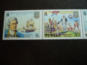 Stamps - Tuvalu - Scott# 117a - Mint Never Hinged Strip of 4 Stamps