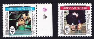 Tristan da Cunha Royal Wedding 2v Watermark varieties SG#415w/416w SC#397-98