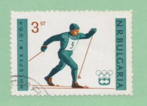 Bulgaria 1964  Scott 1313 CTO - 3s, Innsbruck Olympic games, skiing