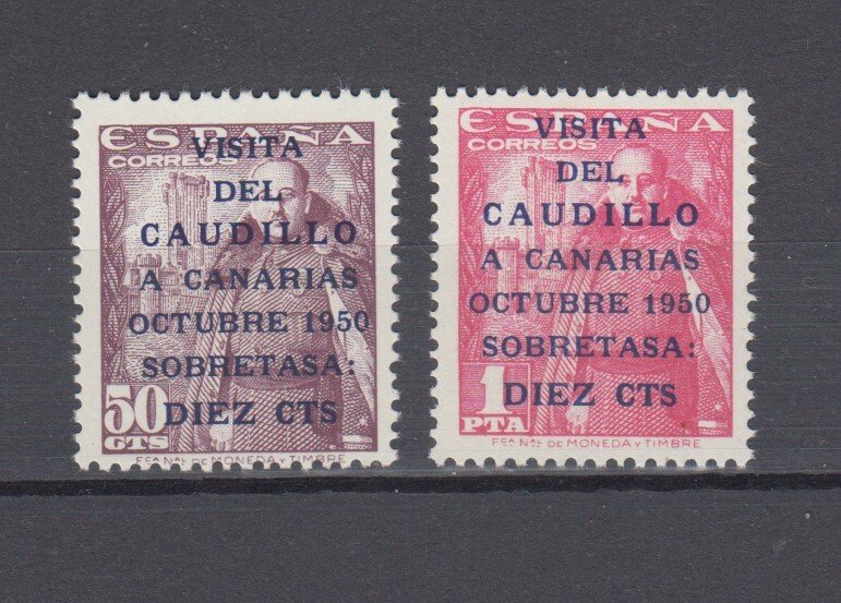 Spain 1951 Full Airmail Set Visita del Caudillo a Canarias Sc#B137-8 MNH Luxe