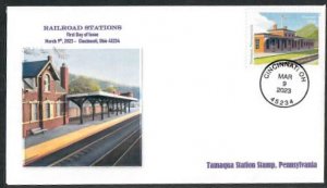 5761-FDC-63cRailroadStations-Tamaqua Station, PA-WallyJrCachet-23-M-102-Bullseye