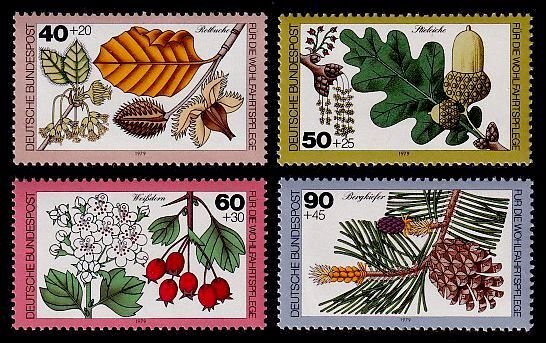 Germany Sc# B565-8 MLH Woodland Plants (Semi-Postal)