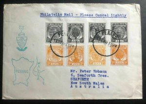 1958 Penang Malaya Philatelic Mail Cover To Seaforth NSW Australia