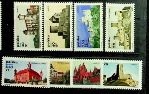 POLAND Sc 1788-95 NH ISSUE OF 1971 - CASTLES