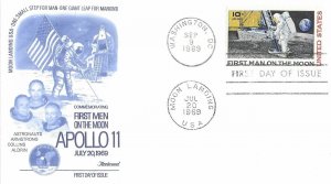 1969 Air Mail FDC, #C76, 10c First Man on the Moon, Fleetwood