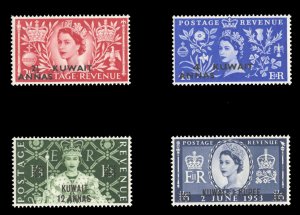 Kuwait #113-116 Cat$16, 1953 Coronation, complete set, never hinged