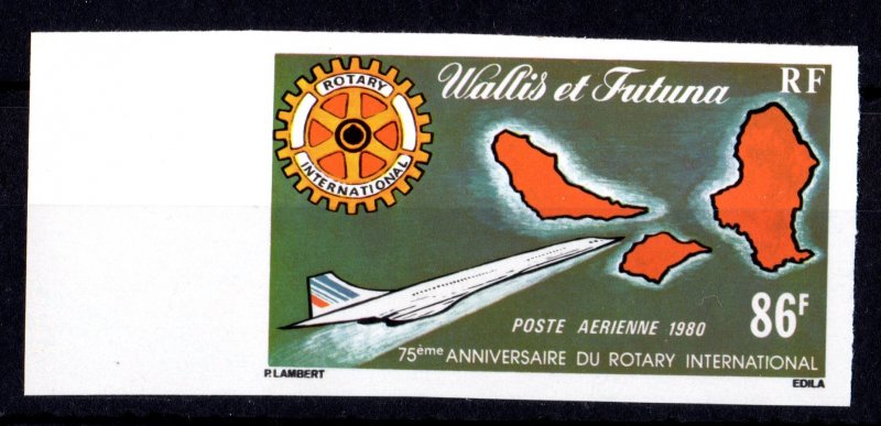 Wallis and Futuna Islands 1980 Sc#C99 ROTARY INTERNATIONAL/CONCORDE IMPERFORATED