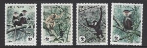 Vietnam #1761-4 MNH set, various monkeys, issued 1987