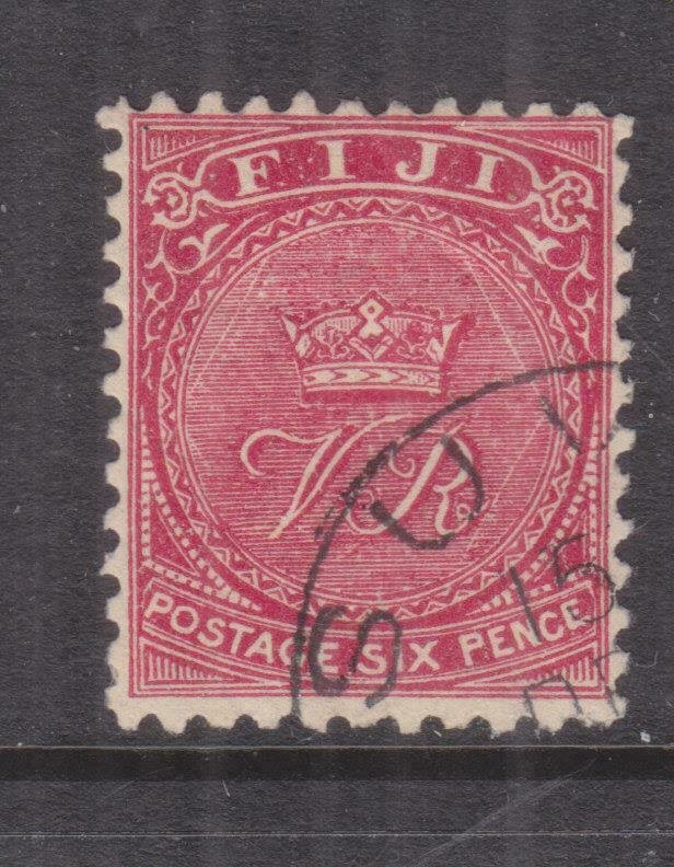 FIJI, 1896 perf. 11 x 11 3/4, 6d. Bright Rose, used.