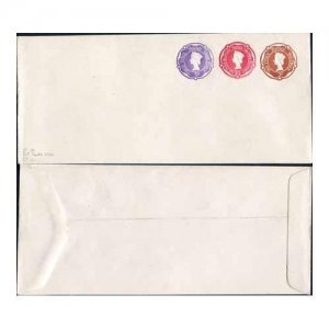 ESCP965 QEII 2d and 2 1/2d and 3d Stamped to Order Envelope Mint
