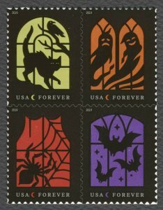 U.S.#5423a (5420-5423) Spooky Silhouettes 55c Mixed Block of 4, MNH.