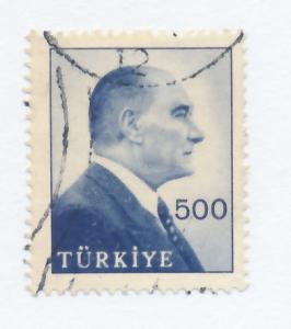 Turkey 1959 Scott 1460 used - 500k, Kemal Ataturk