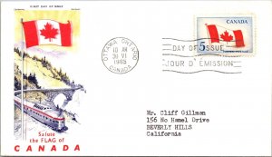 Canada 1965 FDC - Salute The Flag - Ottawa Ont - 5c Stamp - J3900