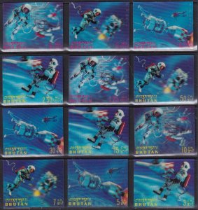 Sc# 91 / 91K 1967 Bhutan Astronaut space walk complete set self adhesive $31.90