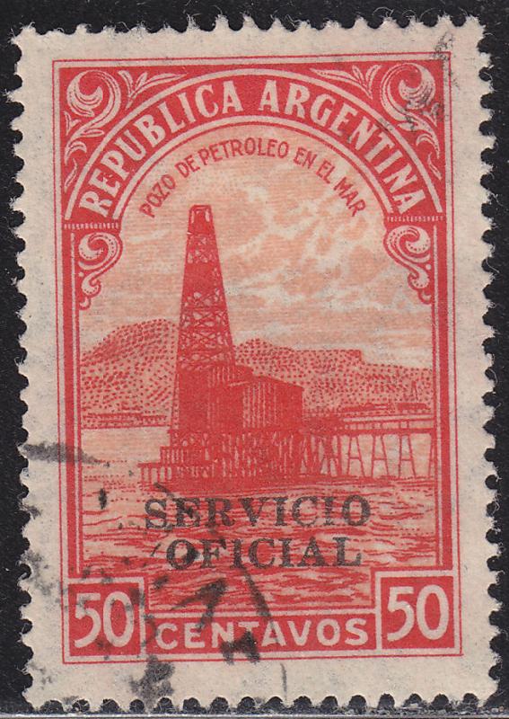 Argentina O62 USED 1945 Oil Derrick