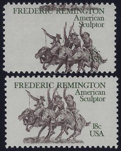 1934- 18c Huge 2-Way Color Shift Error / EFO  Frederick Remington Mint NH