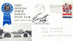 Emmett Kelly Autograph  #1309 Circus Clown 1st North Dakota State Fair 1966