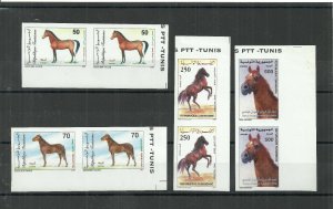 1997 - Tunisia - Tunisie - Imperforated pair- Horses- Chevaux 