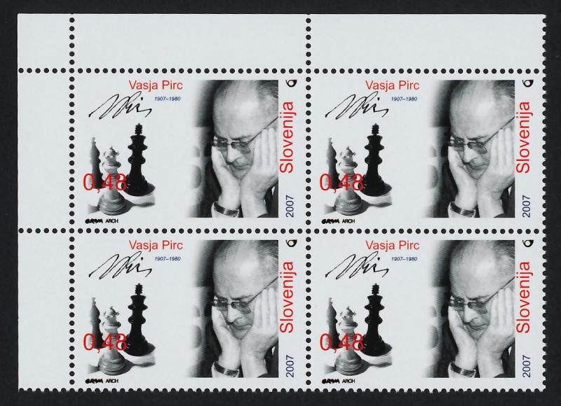 Slovenia 706 TL Block MNH Chess Grandmaster, Vasja Pirc