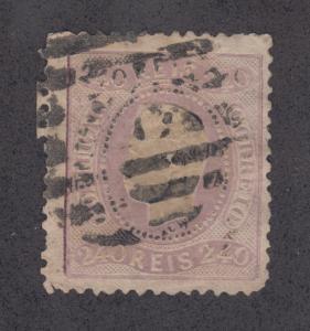 Portugal Sc 33 used 1870 240r King Luiz Curved Label, Cert.