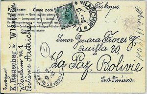 29658 - Czechoslovakia - POSTAL HISTORY: POSTCARD to BOLIVIA! 1904 CANVAS -