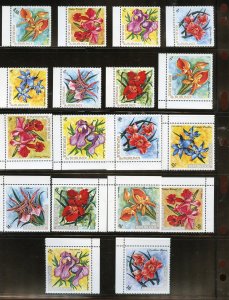 BURUNDI FLOWERS SCOTT #411-21,C168-74 SET  MINT NH AS SHOWN